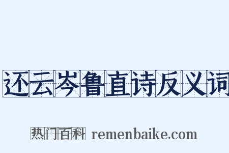 还云岑鲁直诗反义词是什么意思的图片